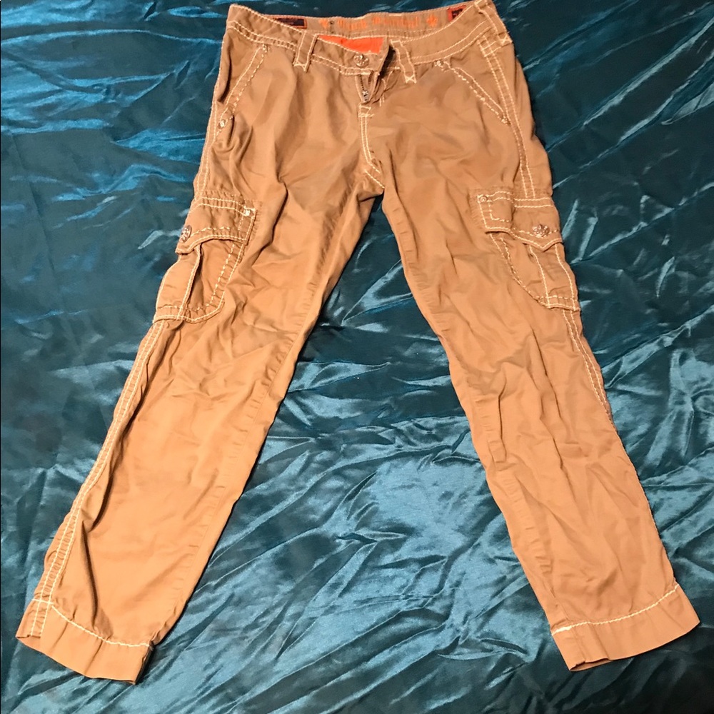 ROCK REVIVAL TAN CARGO CROP PANTS SIZE 24